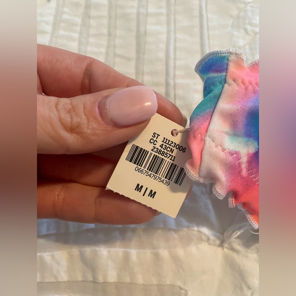 VSPINK Ruffle Cheeky Bikini Bottom, Multicolor - Picture 3 of 5